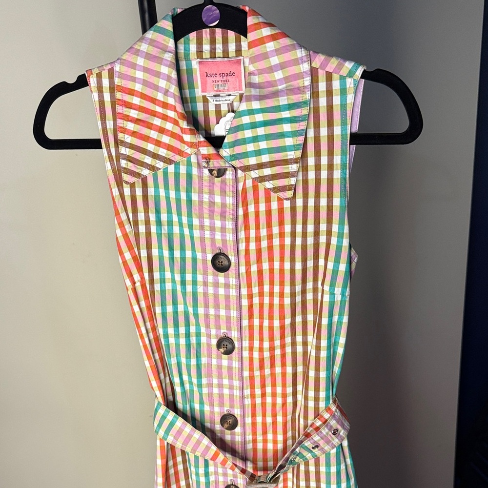 Kate Spade Colorful Checkered Sleeveless Dress